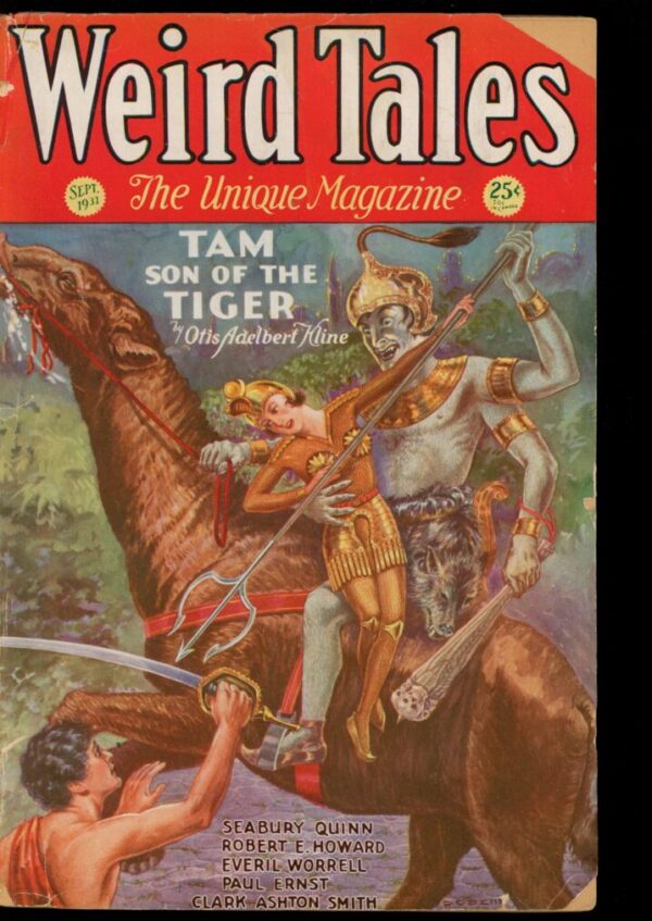 WEIRD TALES - 09/31 - Condition: G-VG - Lead Author: Otis Adelbert Kline