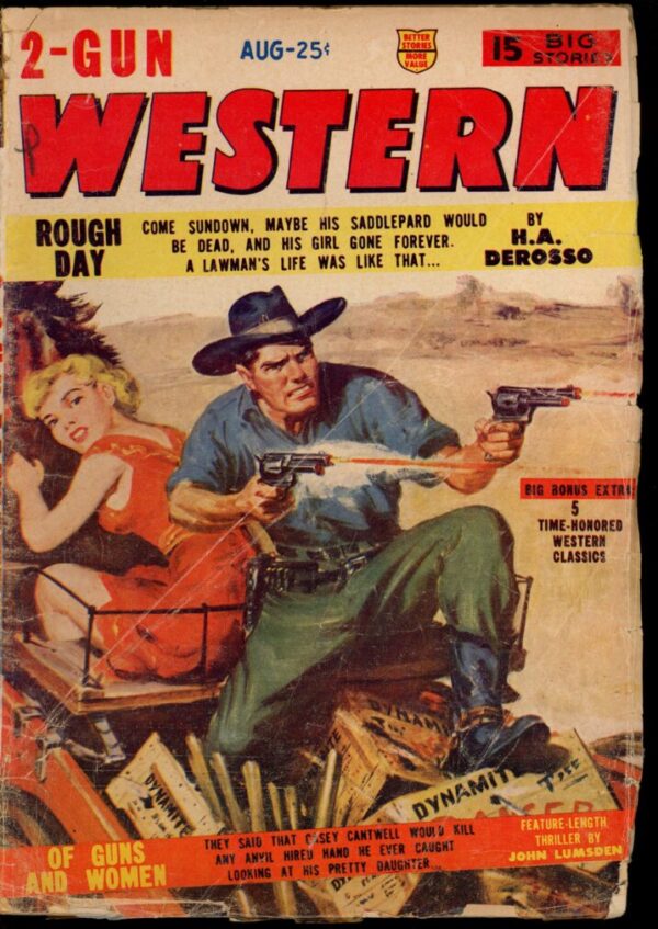 TWO-GUN WESTERN - 08/54 - Condition: G-VG - Lead Author: H.A. Derosso