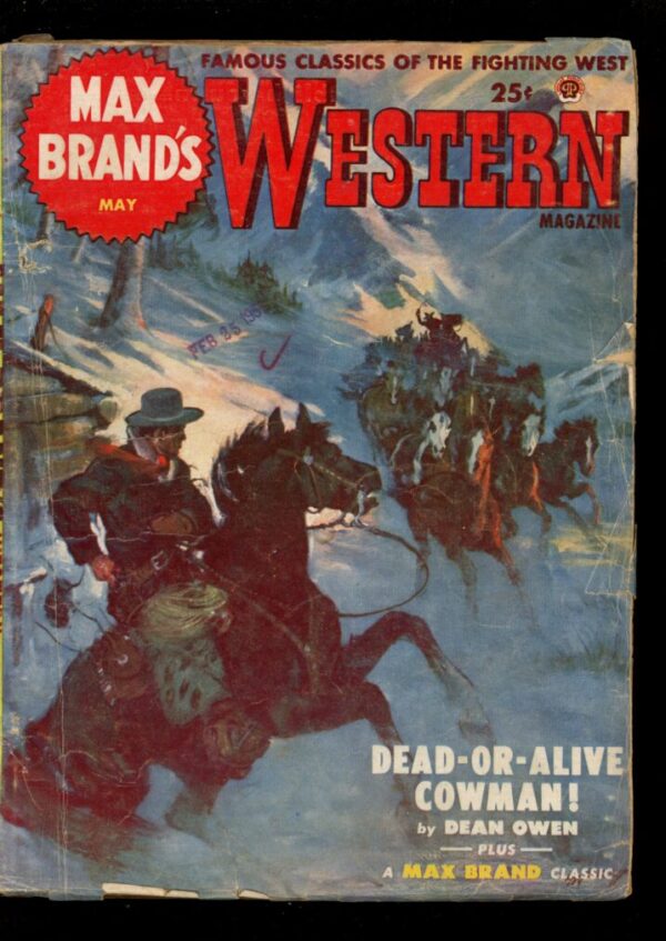 MAX BRAND'S WESTERN MAGAZINE - 05/53 - Condition: G - Lead Author: Dean Owen