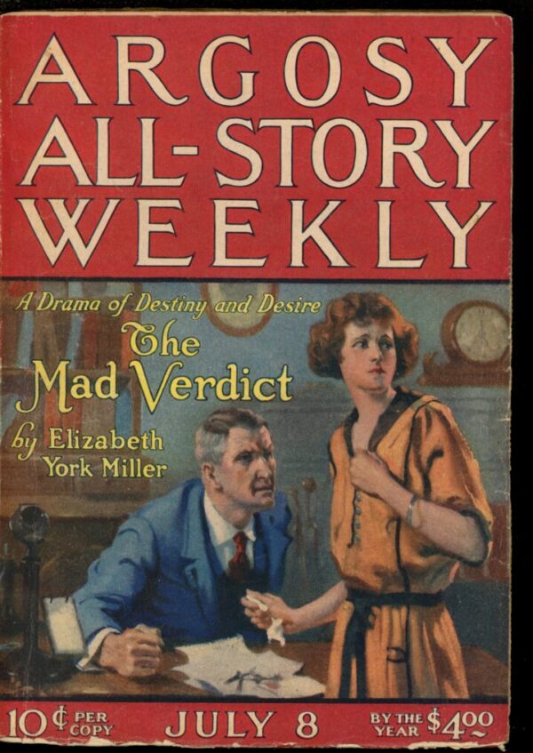 ARGOSY ALL-STORY WEEKLY - 07/08/22 - Condition: VG - Lead Author: Elizabeth York Miller