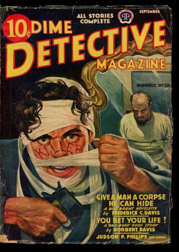 DIME DETECTIVE MAGAZINE - 09/42 - Condition: G-VG - Lead Author: Frederick C. Davis