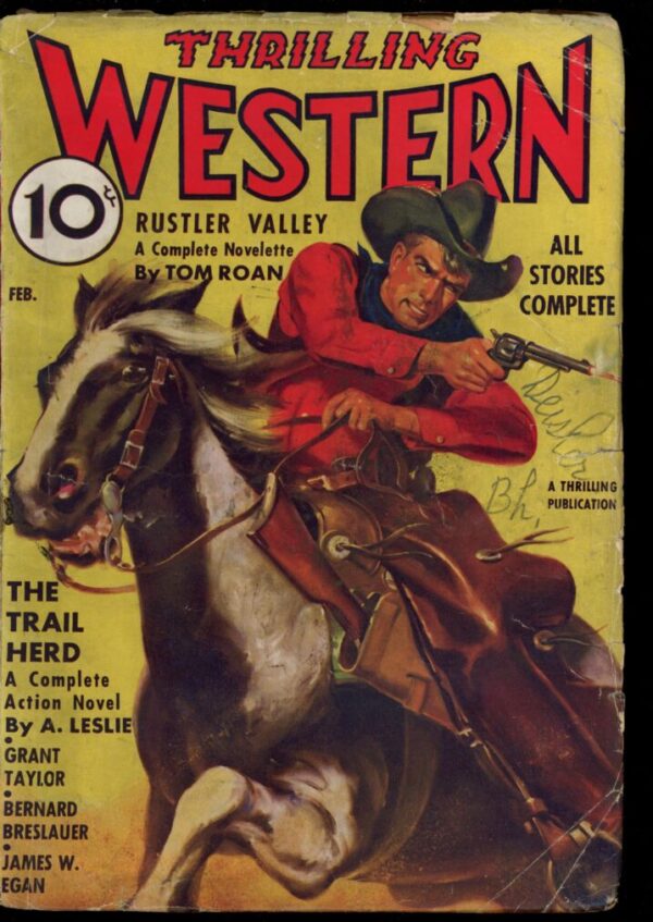 THRILLING WESTERN - 02/36 - Condition: G-VG - Lead Author: A. Leslie