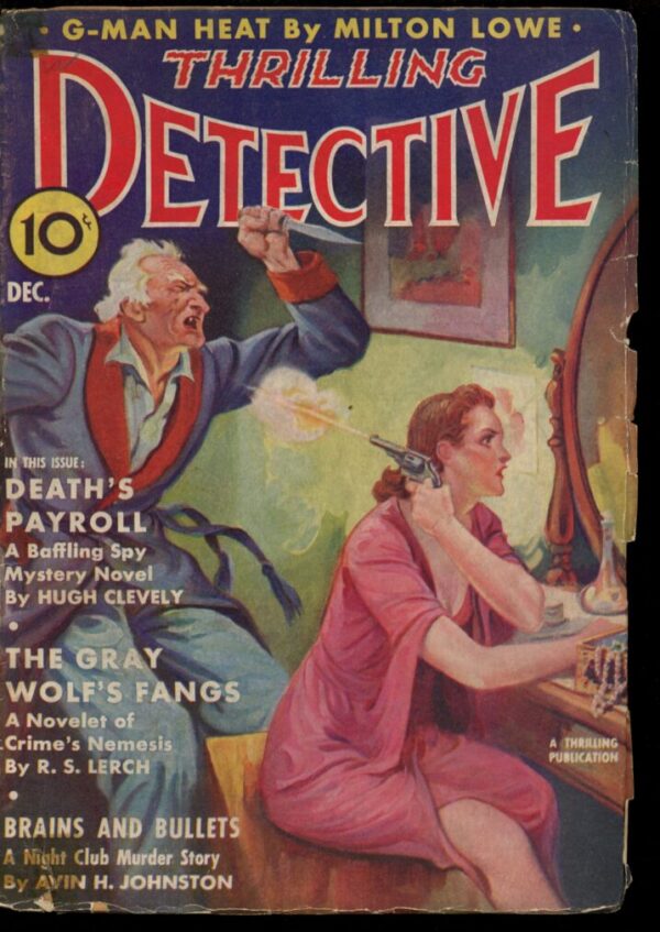 THRILLING DETECTIVE - 12/38 - Condition: G-VG - Lead Author: Hugh Clevely