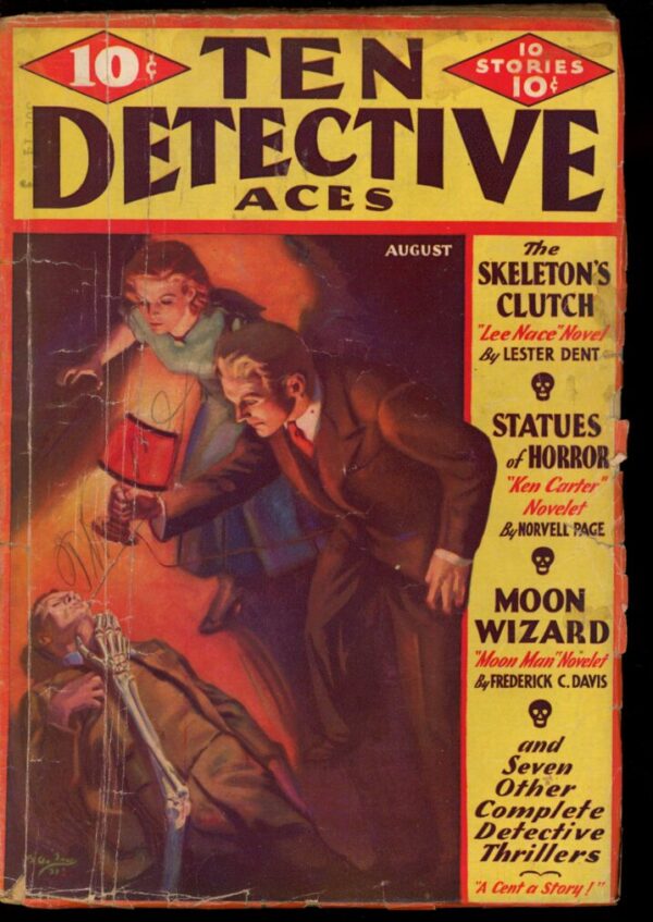 TEN DETECTIVE ACES - 08/33 - Condition: G-VG - Lead Author: Lester Dent