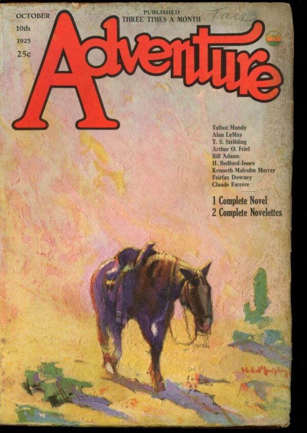 ADVENTURE - 10/10/25 - Condition: VG - Lead Author: Talbot Mundy