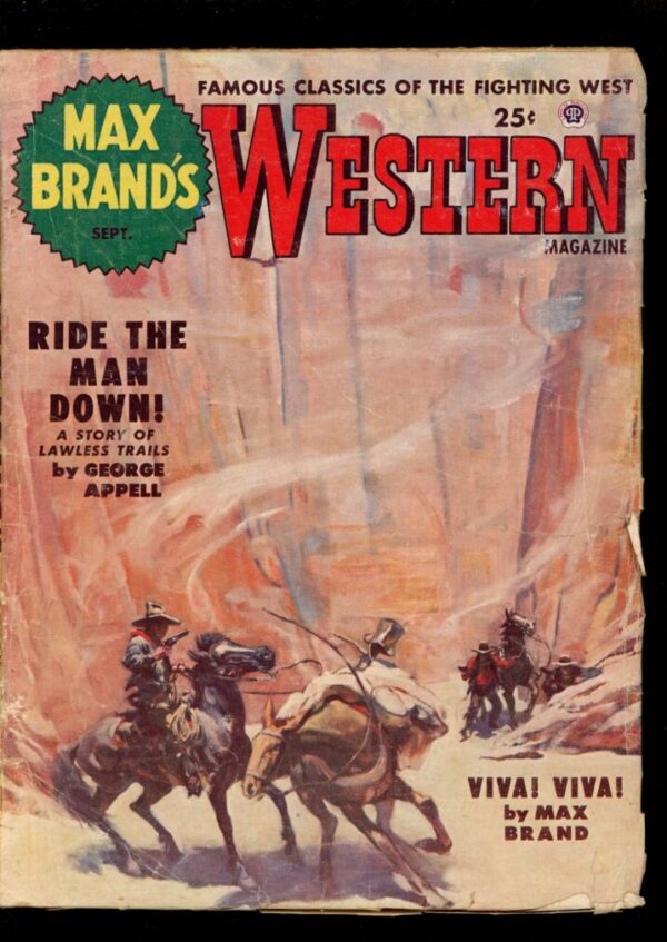 MAX BRAND'S WESTERN MAGAZINE - 09/53 - Condition: G-VG - Lead Author: Max Brand