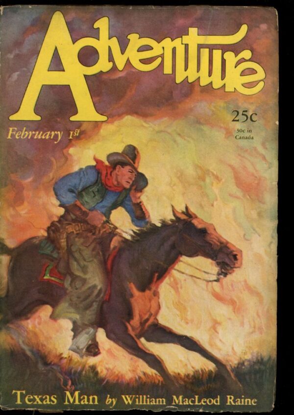 ADVENTURE - 02/01/28 - Condition: VG - Lead Author: William MacLeod Raine