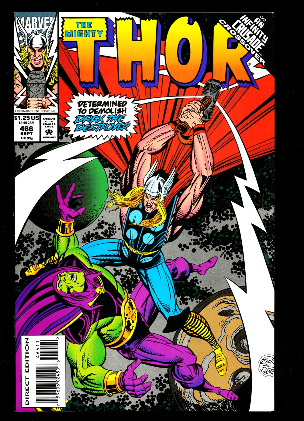 THE MIGHTY THOR #430 / GHOST RIDER APP / DIRECT EDITION NM-Comic