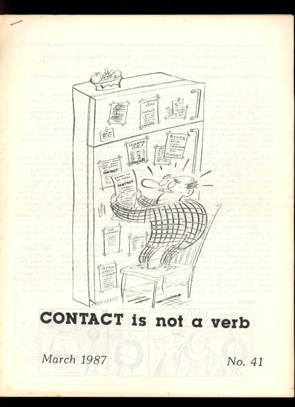 CONTACT IS NOT A VERB - #41 - 03/87 - VG-FN - Robert E. Briney