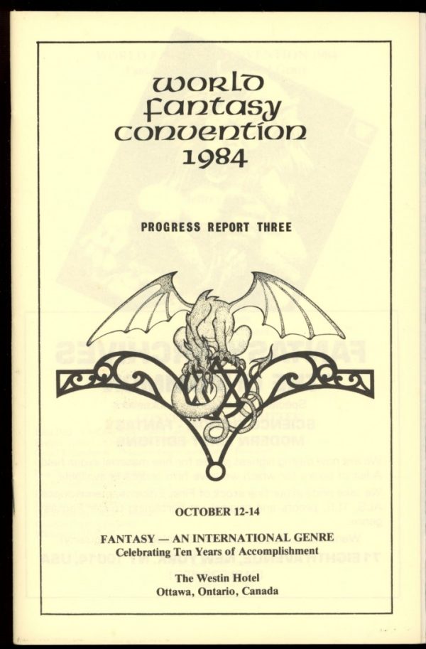 1984 World Fantasy Convention - PROGRESS REPORT #3 - 10/84 - VG-FN - World Fantasy Convention