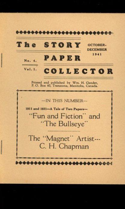 Story Paper Collector - #4 - 10-12/41 - FN - William H. Gander