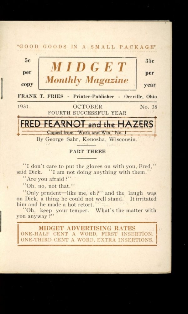 Midget Monthly Magazine - #38 - 10/31 - FN - Frank T. Fries