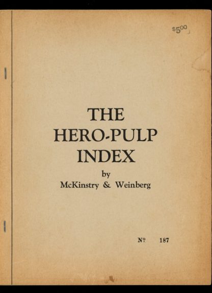 Hero-Pulp Index - 1st Edition - -/70 - VG - Robert Weinberg