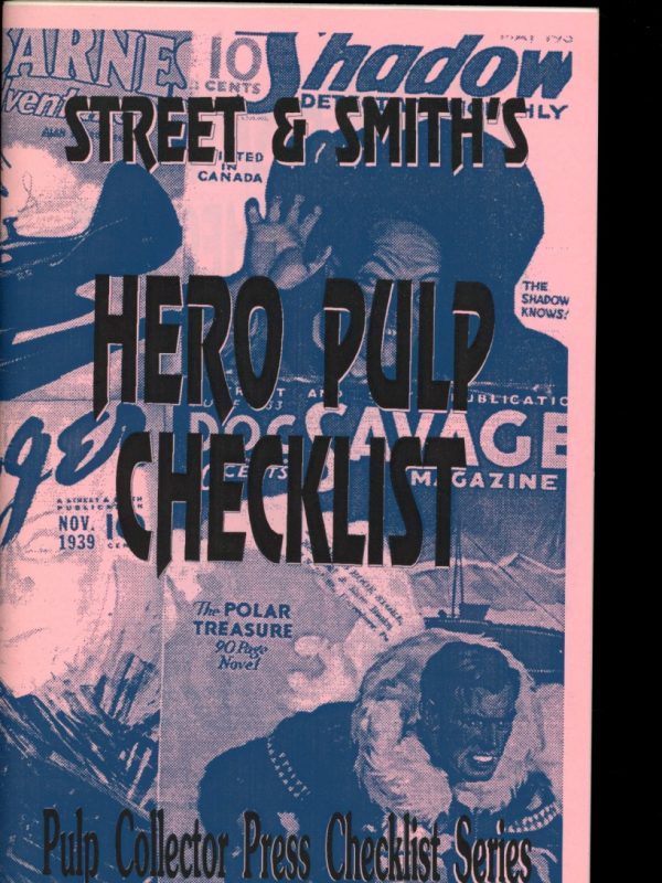 Street & Smith's Hero Pulp Checklist - 1st Print - -/91 - FN - Pulp Collector Press