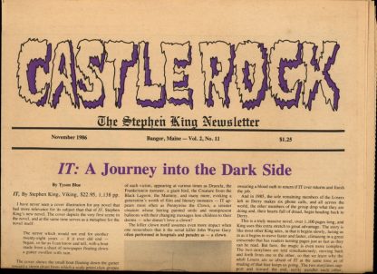 Castle Rock: The Stephen King Newsletter - 11/86 - 11/86 - VG - Castle Rock