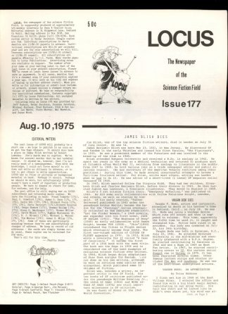 Locus - #177 - 08/10/75 - VG - Locus Publications