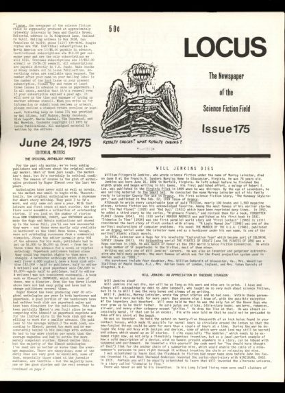 Locus - #175 - 06/24/75 - VG - Locus Publications