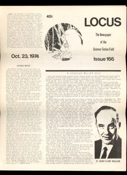 Locus - #166 - 10/23/74 - VG - Locus Publications