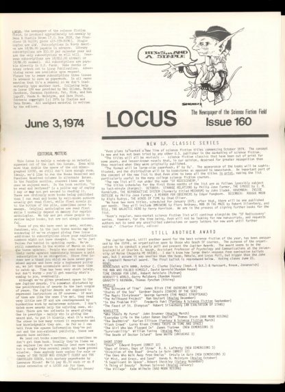 Locus - #160 - 06/03/74 - VG - Locus Publications