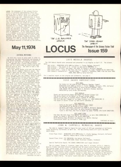 Locus - #159 - 05/11/74 - VG - Locus Publications
