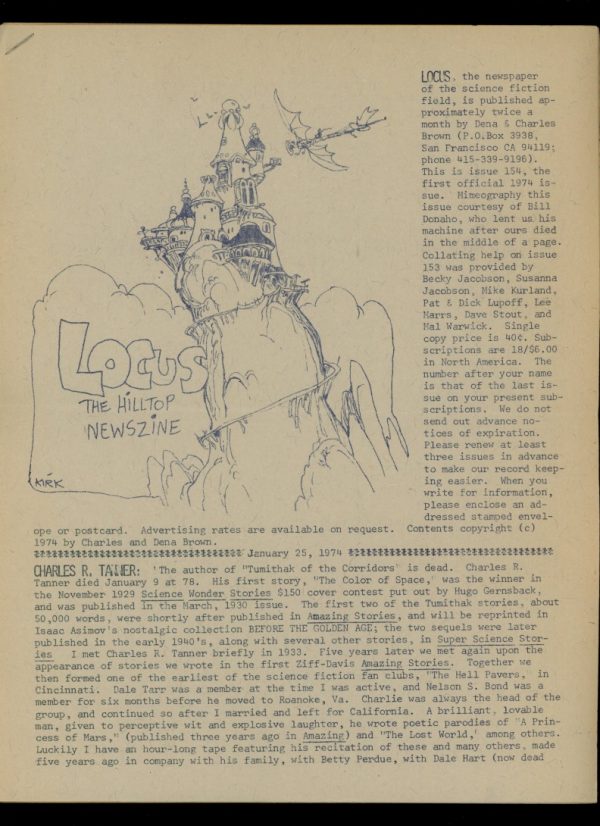 Locus - #154 - 01/26/74 - VG - Locus Publications