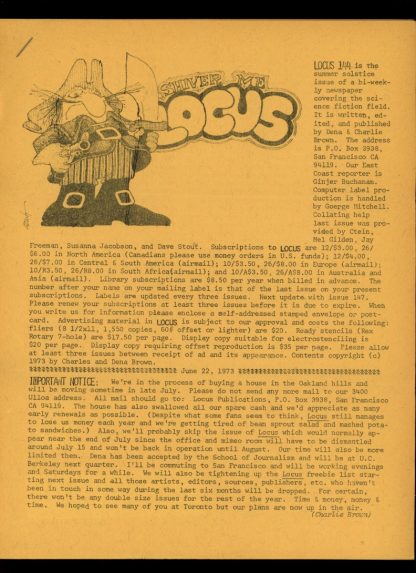 Locus - #144 - 06/23/73 - VG - Locus Publications