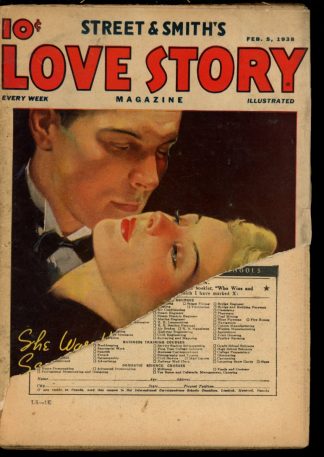 Love Story Magazine - 02/05/38 - Condition: G - Street & Smith