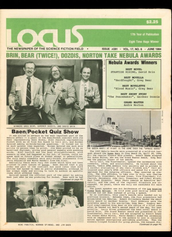 Locus - #281 - 06/84 - VG-FN - Locus Publications