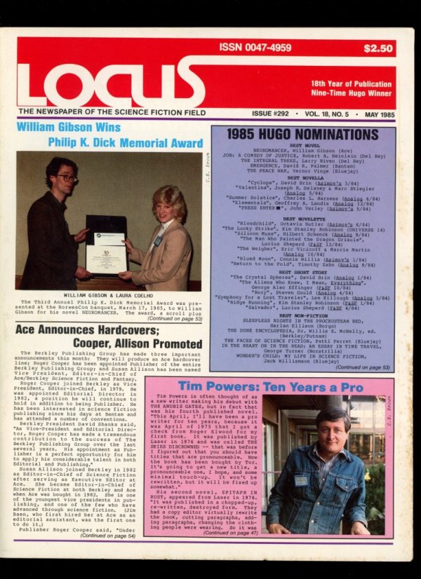 Locus - #292 - 05/85 - VG-FN - Locus Publications