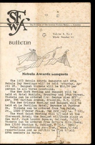 Bulletin Of The Science Fiction Writers Of America - #45 - 01/73 - FA - 78-26039