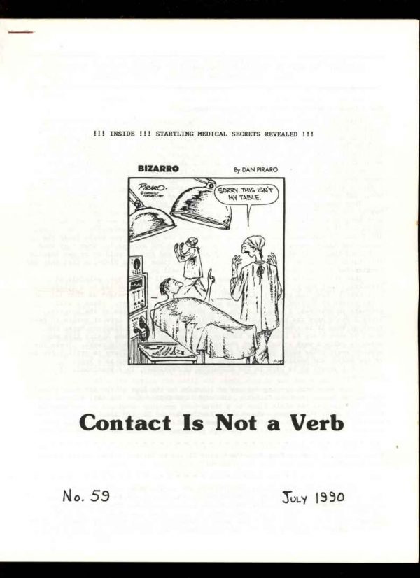 Contact Is Not A Verb - #59 - 07/90 - VG-FN - 78-26065
