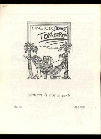 Contact Is Not A Verb - #38 - 07/86 - VG-FN - 78-26067