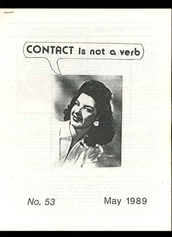 Contact Is Not A Verb - #53 - 05/89 - VG-FN - 78-26068