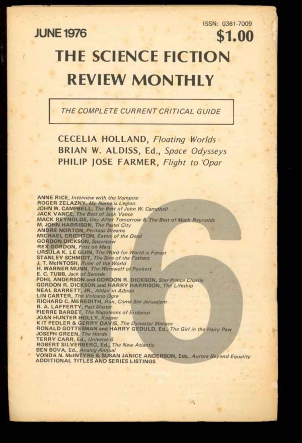 Science Fiction Review Monthly - 06/76 - 06/76 - G-VG - 78-26151