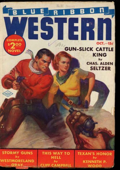 BLUE RIBBON WESTERN - 10/38 - Condition: G-VG - Blue Ribbon Magazines