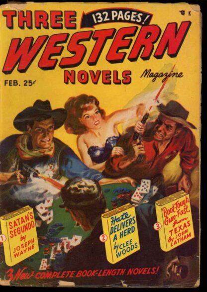 THREE WESTERN NOVELS MAGAZINE - 02/50 - Condition: VG - Atlas News Company